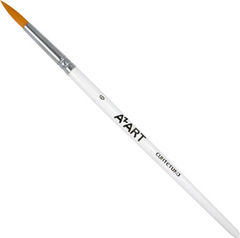 Кисть для рисования Azart №6 (синтетика, круглая, белый)