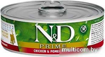 Консервированный корм для кошек Farmina N&D Prime Chicken & Pomegranate Kitten 80 г