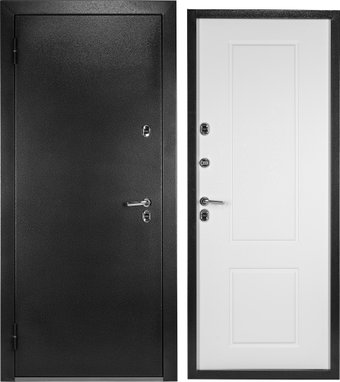 Металлическая дверь Guard Термо MG109 86x205 левая (черное серебро/белый ясень)