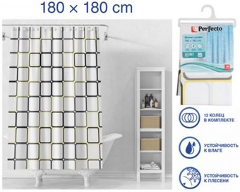 Шторка-занавеска для ванны Perfecto Linea Secret 36-118103 (графика)