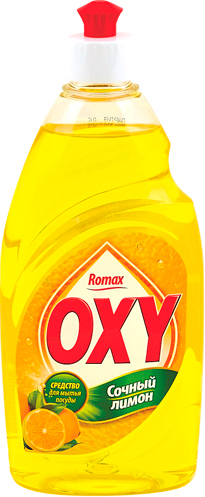 Средство для мытья посуды Romax Oxy Сочный лимон (900 мл)