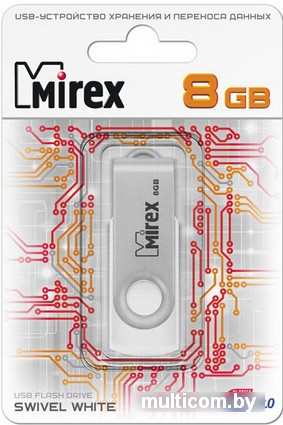 USB Flash Mirex SWIVEL WHITE 8GB (13600-FMUSWT08)