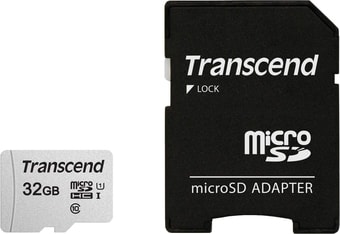 Карта памяти Transcend microSDHC 300S 32GB + адаптер