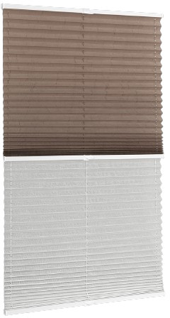 Плиссе Delfa Basic Сrush СПШ-35201/3504 Basic Transparent (48x160, тауп/белый)