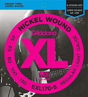 Струны для гитары D'Addario EXL170-5 45-130