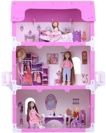 Кукольный домик Krasatoys Екатерина с мебелью 000263 (белый/розовый)