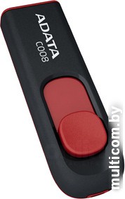 USB Flash A-Data C008 Black+Red 8 Гб (AC008-8G-RKD)