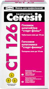 Шпатлевка Ceresit CT 126. Гипсовая шпатлевка «старт-финиш» (5 кг)