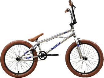 Велосипед Stark Madness BMX 2 2025 (серебристый/фиолетовый/песочный)