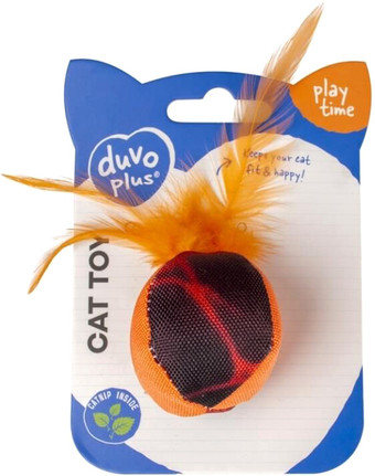 Игрушка для кошек Duvo Plus Мяч с перьями Флэш 12080/DV