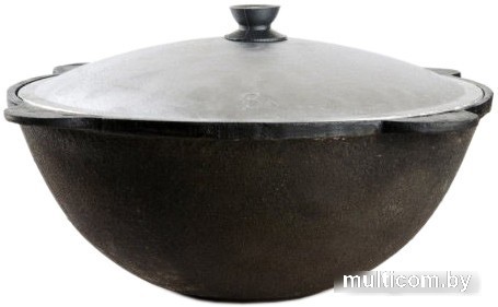 Казан Chugun Invest Узбекский с алюминиевой крышкой (22 л, круглое дно)