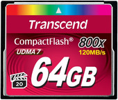 Карта памяти Transcend 800x CompactFlash Premium 64GB (TS64GCF800)