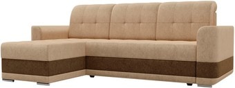 Угловой диван Mebelico Честер 61113 (левый, вельвет, бежевый/коричневый)