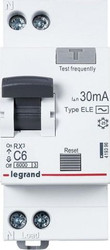 Дифференциальный автомат Legrand RX3 АВДТ 30МA 6A 1П+Н АС 419396