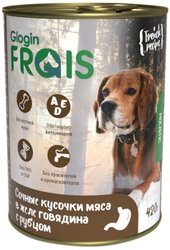 Сухой корм для собак Frais Holistic Dog мясные кусочки с говядиной и рубцом в желе (420г)