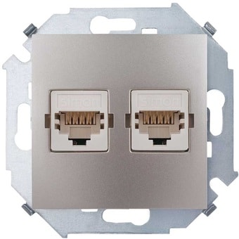 Розетка компьютерная Simon 1591593-034 (шампань)