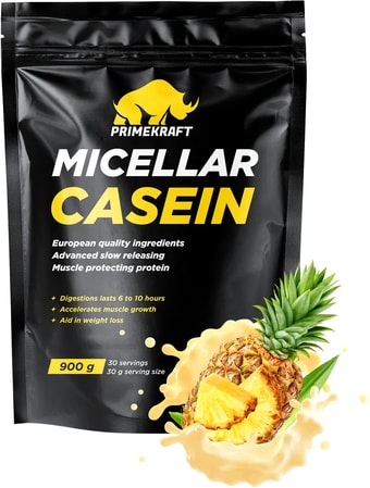 Протеин Prime Kraft Micellar Casein (900г, ананасовый йогурт)