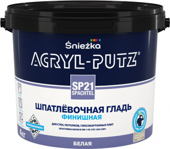 Шпатлевка Sniezka Acryl-Putz SP21 Spachtel 4 кг (белый)