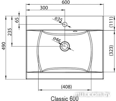 Умывальник Ravak Classic 600 60x49 [XJD01160000]