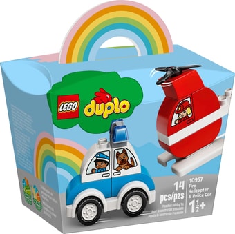 Конструктор LEGO Duplo 10957 Мой первый пожарный вертолет и полицейский автом.