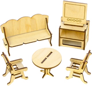 Аксессуары для кукольного домика Теремок Гостиная КМ-2