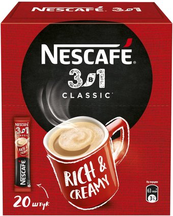 Кофе Nescafe 3 в 1 классик растворимый 14.5 г