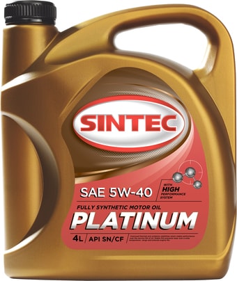 Моторное масло Sintec Platinum 5W-40 API SN/CF 4л