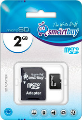 Карта памяти Smart Buy microSD 2 Гб + SD адаптер (SB2GBSD-01)