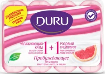 Duru Набор мыла 1+1 Увлажняющий крем и розовый грейпфрут 4x80 г