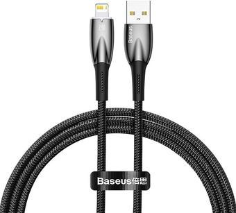 Кабель Baseus Glimmer Series Fast Charging Data Cable USB Type-A - Lightning 2.4A CADH000301 (2 м, черный)