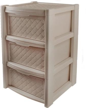 Комод Эльфпласт Виола 3 секции (бежевый)