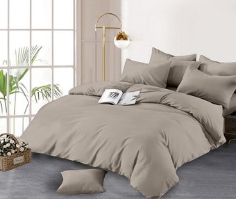 Реноме Евро Оливковая коллекция на резинке 160x200 Барх-бежевый 15-1309 (поплин)