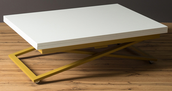 Стол-трансформер Levmar Compact D78/S90 (белый/золото)