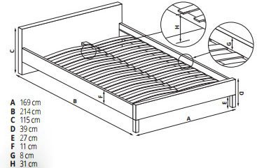 Кровать Halmar Brenda 160x200 (белый)