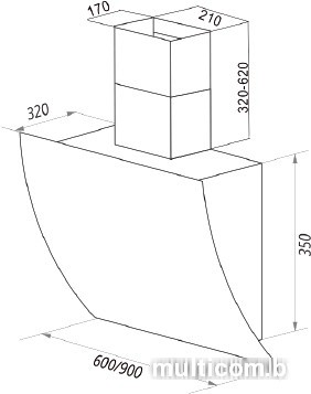 Кухонная вытяжка Ciarko Campana 90 (белый)