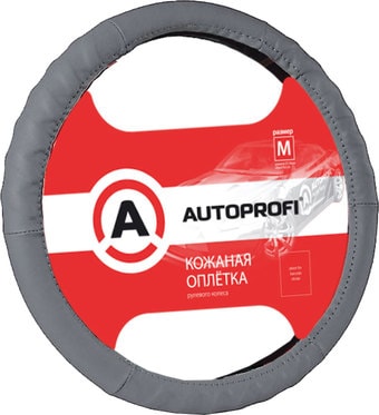 Оплетка на руль Autoprofi AP-300 D.GY (M) (серый)