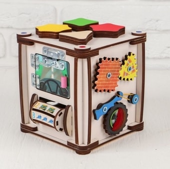 Бизиборд Лесная мастерская Транспорт со светом