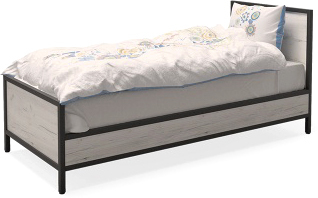 Кровать Millwood Neo Loft КМ-2.1/1 Л (дуб белый Craft/металл черный)