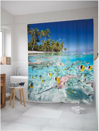 Шторка-занавеска для ванны JoyArty Рыбы под берегом sc_2750