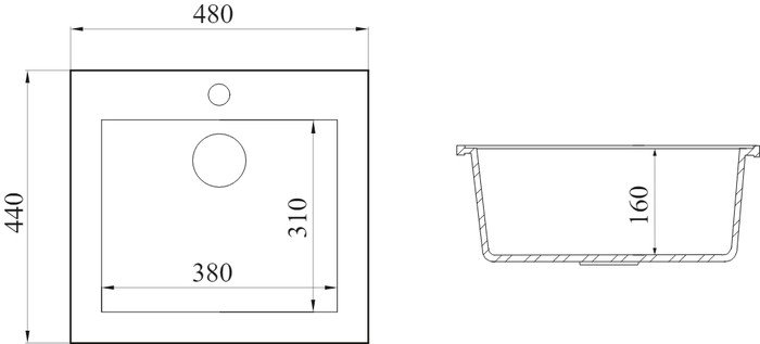 Кухонная мойка FostoGran FG 48-44 (404-антрацит)