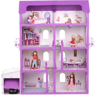 Krasatoys Коттедж Александра с мебелью 000253 (белый/сиреневый)