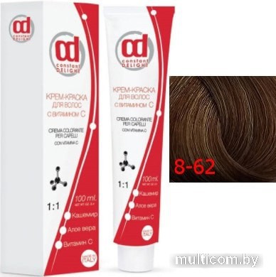 Крем-краска для волос Constant Delight Crema Colorante с витамином С 8/62 светло-русый шоколадно-пеп.