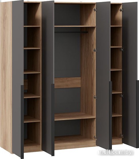 Шкаф распашной Трия Порто СМ-393.07.110 с 4 глухими дверями (яблоня беллуно/графит софт)
