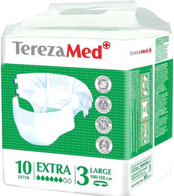 Подгузники для взрослых Tereza Med Extra L (10 шт)