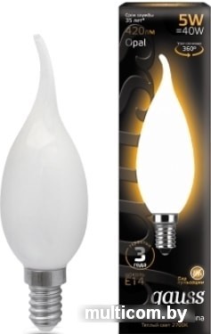 Светодиодная лампа Gauss Filament Candle Tailed Opal E14 5 Вт 2700 К 104201105