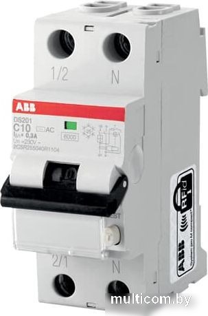 Дифференциальный автомат ABB DS201 C16 AC30 1P+N C 16A 30mA 6kA 2M 2CSR255080R1164