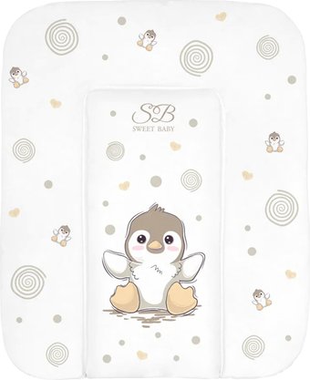Пеленальный матрас Sweet Baby Pinguino New Crema 58x71 (пингвин бежевый)