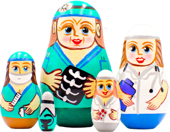 Развивающая игра Брестская Матрешка Подарки врачу и медсестре (набор 5 шт)