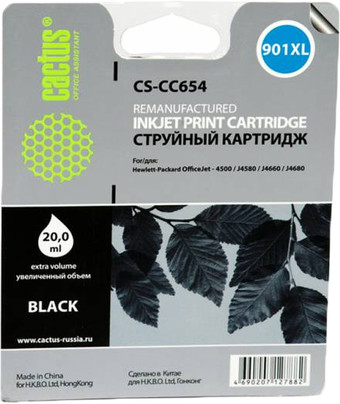 Картридж CACTUS CS-CC654 (аналог HP 901XL (CC654AE))