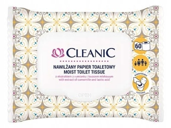 Влажная туалетная бумага Cleanic С экстрактом ромашки и молочной кислотой (60 шт)